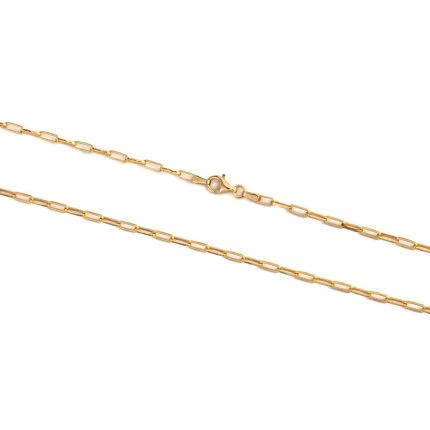 Paperclip Chain Sterling Silver and Gold Plated 50 cm