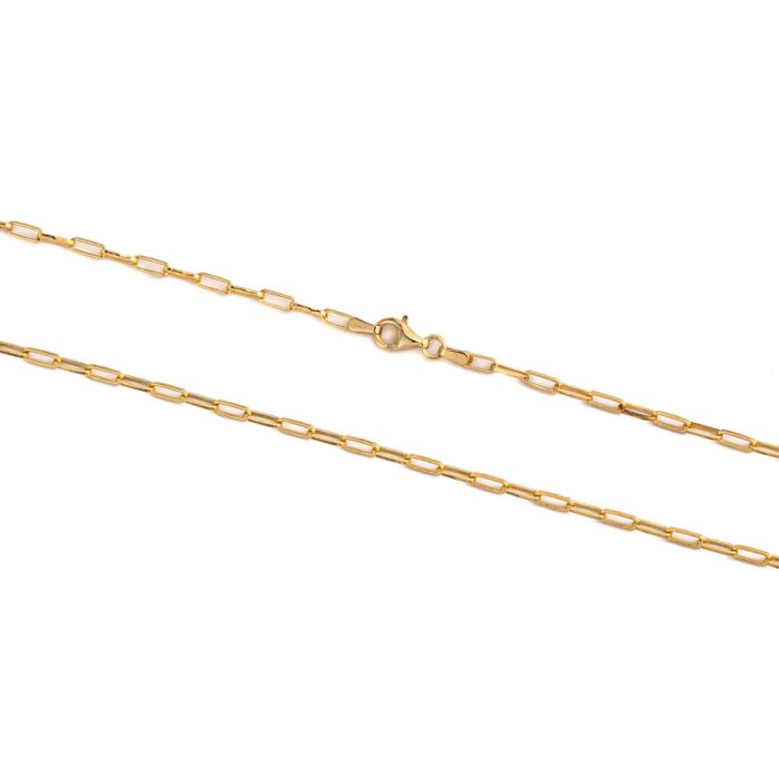 Αλυσίδα Paperclip 50 cm – Eπιχρυσωμένo Ασήμι 925 - Image 1