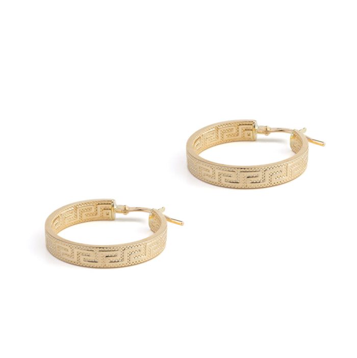 Greca Hoop Earrings - Gold 14K - Image 3