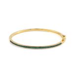 Cubic Zirconia Bangle Bracelet - Sterling Silver and Gold Plated