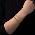 Cubic Zirconia Bangle Bracelet - Sterling Silver and Gold Plated - Image 2