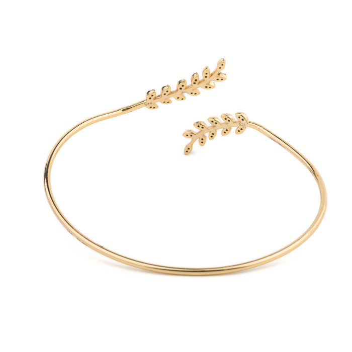 Βραχιόλι Bangle Ελιά με Τιρκουάζ - Ασήμι 925 Επιχρυσωμένο - Image 3