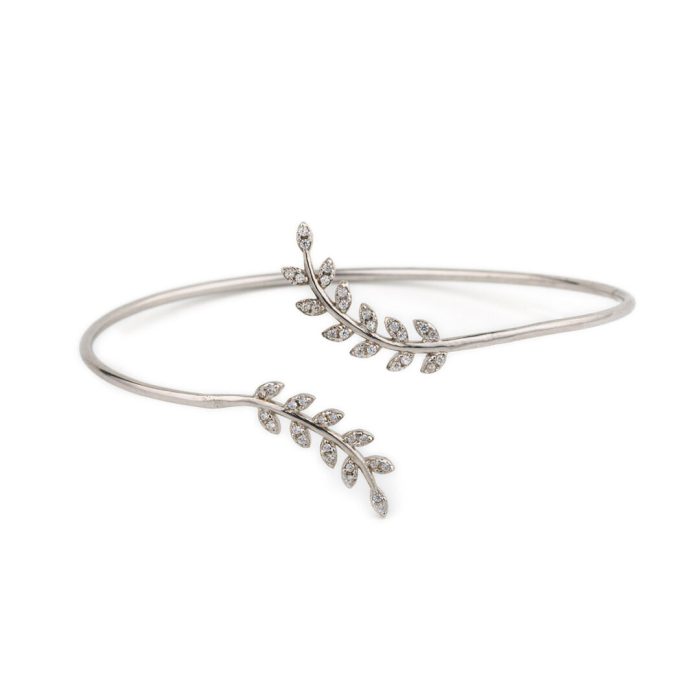 Βραχιόλι Bangle Ελιά με Ζιργκόν - Ασήμι 925 - Image 1