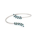Βραχιόλι Bangle Ελιά με Τιρκουάζ - Ασήμι 925