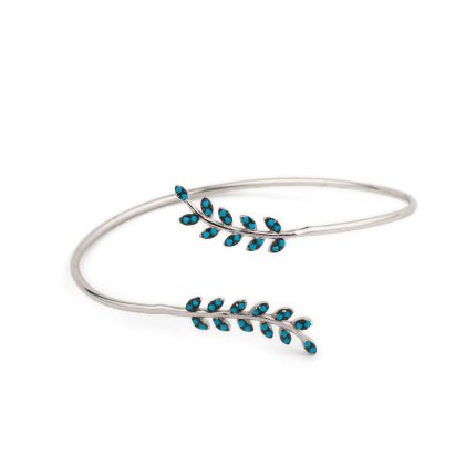 Βραχιόλι Bangle Ελιά με Τιρκουάζ - Ασήμι 925