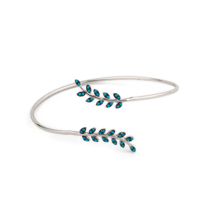 Βραχιόλι Bangle Ελιά με Τιρκουάζ - Ασήμι 925 - Image 1
