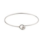 Μίνιμαλ Βραχιόλι Bangle με Κύκλο - Ασήμι 925