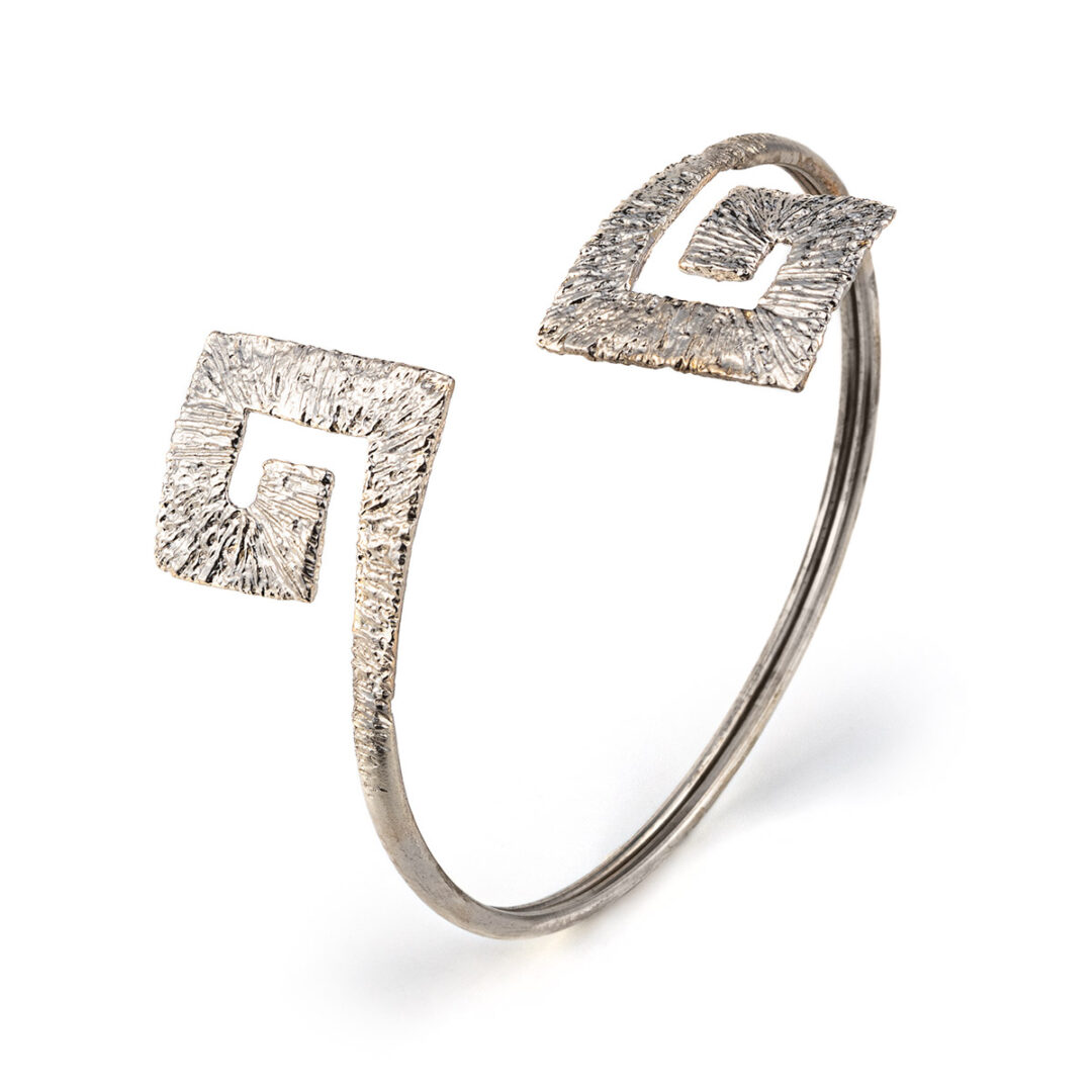 SP-B-01595027b Greek Key Hinge Bracelet - 925 Sterling Silver - Image 2