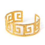 Sterling Silver Cuff Bracelet with continuous Greek key - Μeander