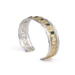 Greek Key Lace Cuff Bracelet with Zircon - Image 3