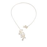 Olive Leaf Lace Necklace - Sterling Silver Gold Plated - Image 2