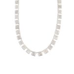 Greek Key Lace Silver Necklace