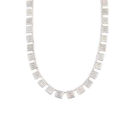 Greek Key Lace Silver Necklace