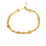 Double Chain Eye Bracelet with Cross - 9K Gold