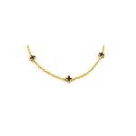 9K Yellow Gold Black Enamel Crosses Bracelet - Image 3