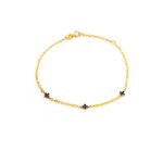 9K Yellow Gold Black Enamel Crosses Bracelet - Image 2