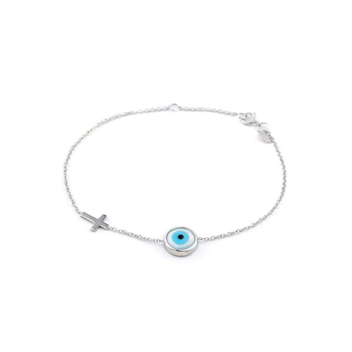 Eye Bracelet in 9K Gold with Cross - Image 1