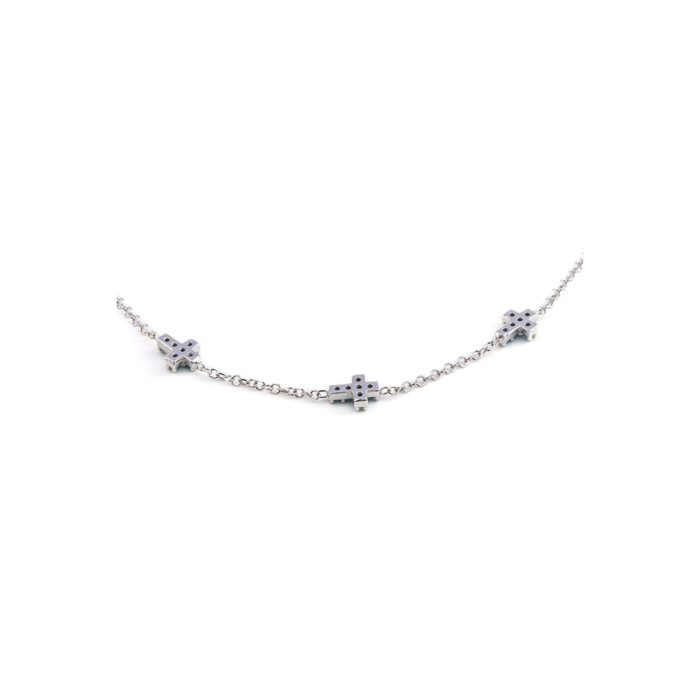9K Gold Cross Bracelet with turquoise - Image 2