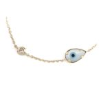 Eye Drop and Zircon Bracelet - 9K Gold - Image 2
