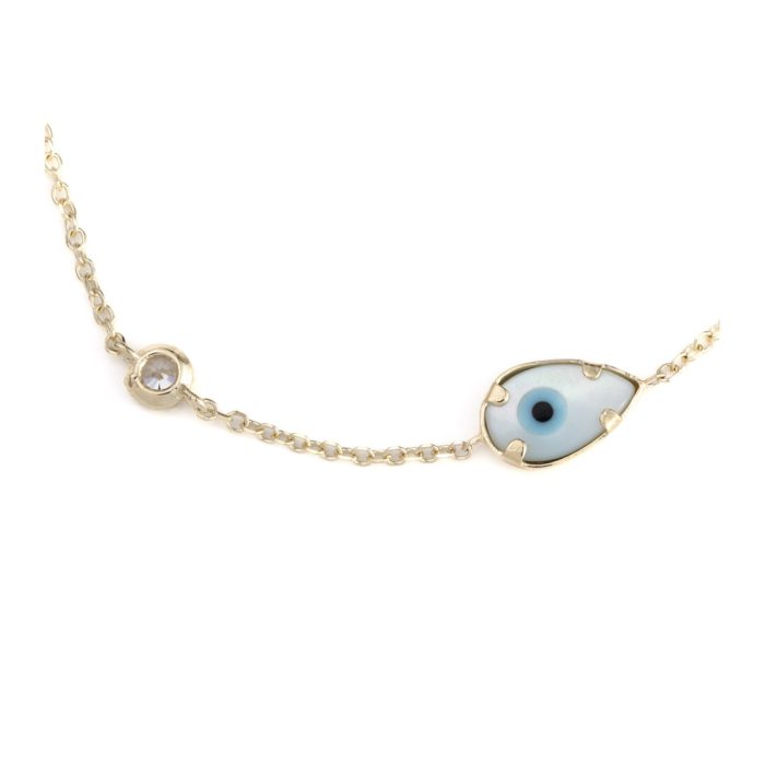 Eye Drop and Zircon Bracelet - 9K Gold - Image 2