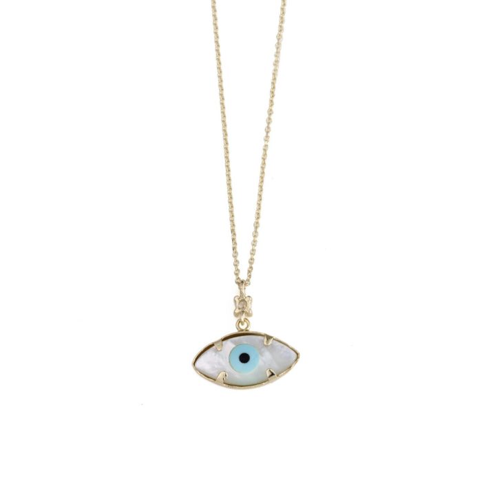 Evil Eye Necklace – 9K Gold and Zircon - Image 2