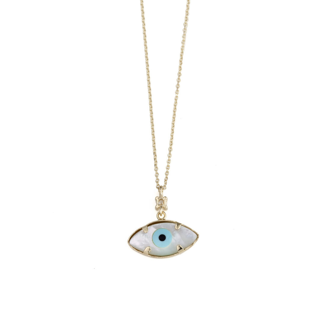 TO-NE-07236050-b Evil Eye Necklace – 9K Gold and Zircon - Image 2