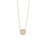 White Opal Necklace with Zircon - 9K Gold - Image 2
