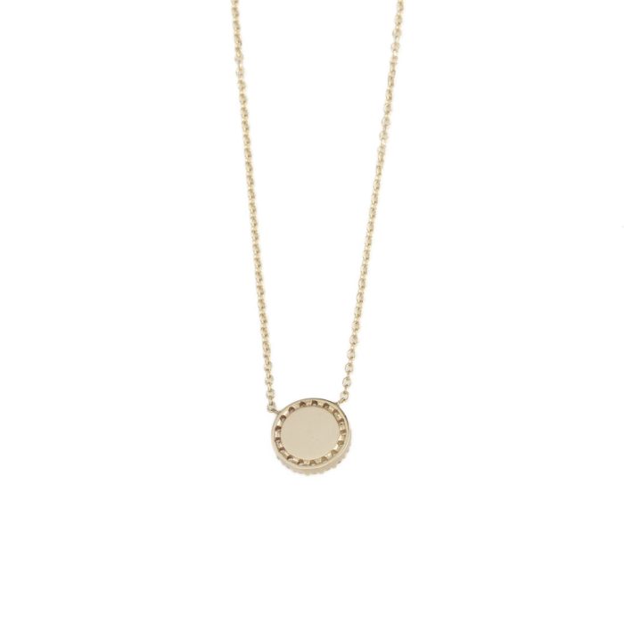White Opal Necklace with Zircon - 9K Gold - Image 2