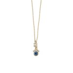 Dainty Blue Eye Necklace – 9K Gold
