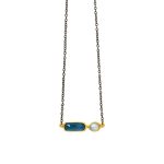 London Blue Topaz Aqua Marine Necklace - 18K Gold and 925 Sterling Silver - Image 3