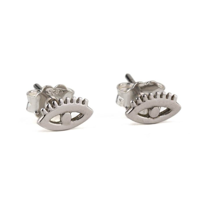 Tiny Eye Stud Earrings – 925 Sterling Silver - Image 1