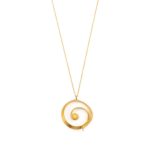 Pearl Circle Necklace - Sterling Silver Gold Plated - Image 3