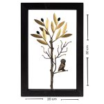 Διακοσμητικό Ξύλινο Κάδρο 20X30cm – Κουκουβάγια Ορείχαλκος - Image 3