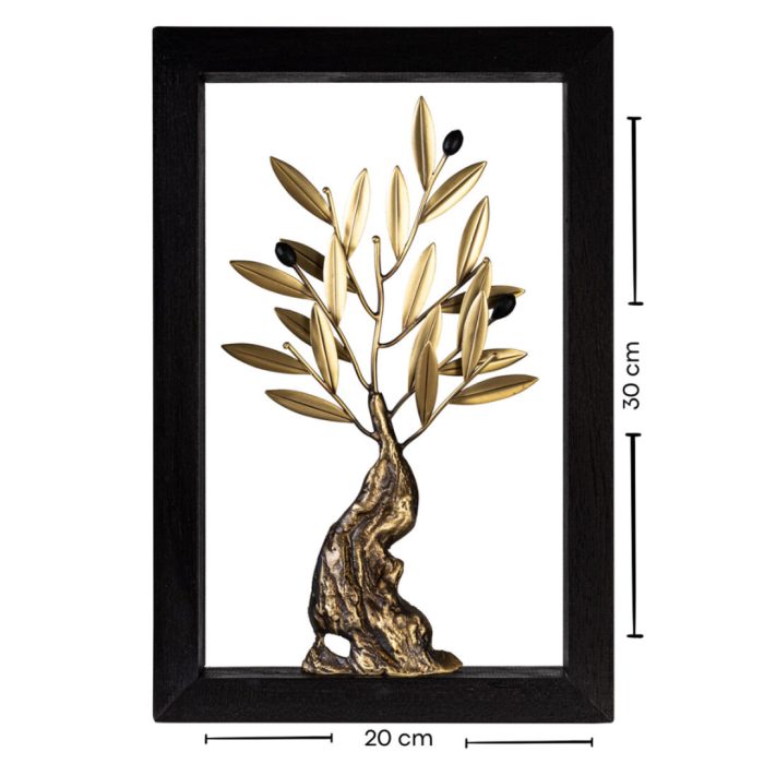 Διακοσμητικό Ξύλινο Κάδρο 20X30 cm – Δέντρο Ελιάς Ορείχαλκος - Image 3