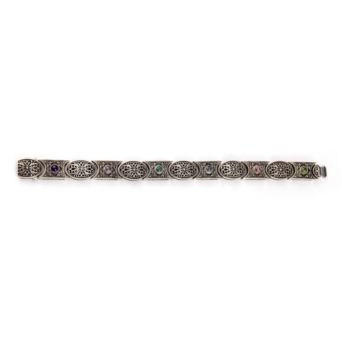 Βυζαντινό Βραχιόλι με Πέτρες Ασήμι 925 - Yianni Jewelry - Image 5
