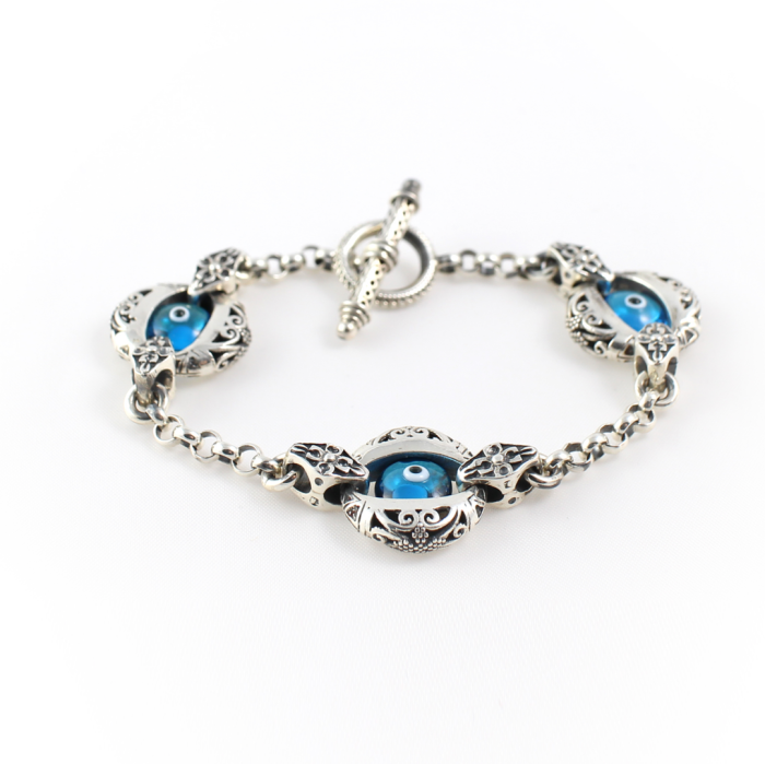 Βυζαντινό Βραχιόλι με Μάτι – Ασήμι 925 Yianni Jewelry - Image 1