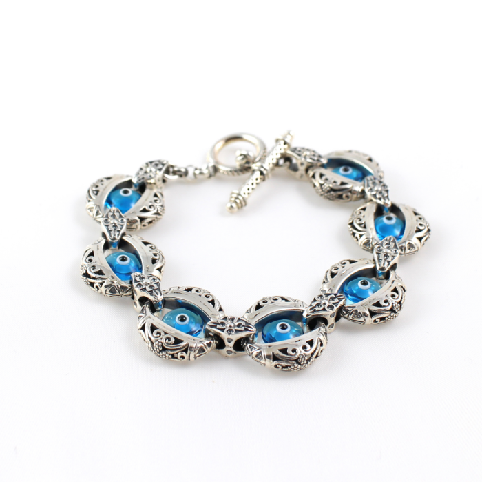 Βυζαντινό Βραχιόλι με Charm Μάτι – Ασήμι 925 Yianni Jewelry - Image 1