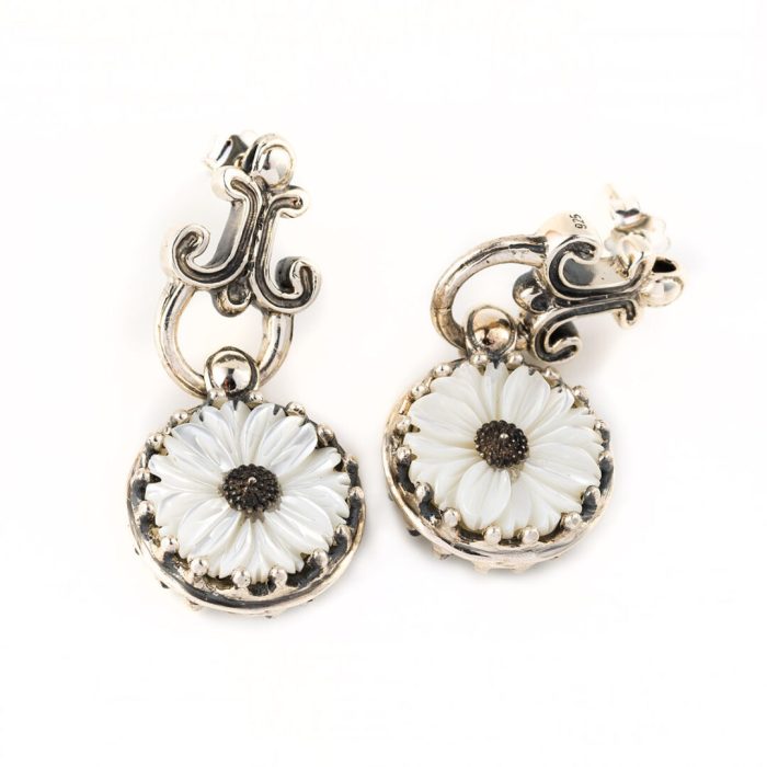 Σκουλαρίκια Βυζαντινά Mother of Pearl - Yianni Jewelry - Image 3