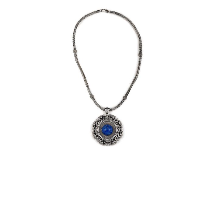 Βυζαντινό Μενταγιόν Lapis Lazuli Ασήμι 925 - Yianni Jewelry - Image 3