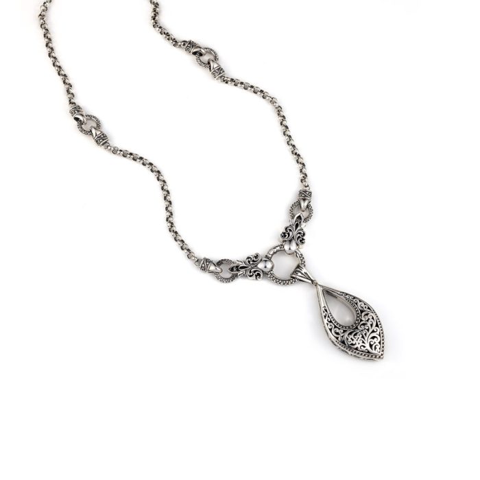 Byzantine Drop Pendant Sterling Silver – Yianni Jewelry - Image 2