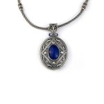 Byzantine Drop Pendant with Lapis Sterling Silver – Yianni Jewelry