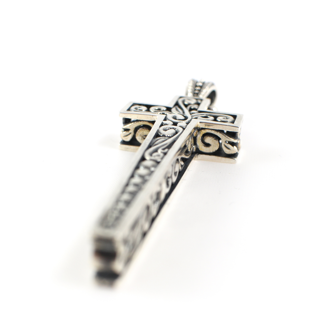 YI-P-1035b Sterling Silver Cross - Yianni Jewelry - Image 2