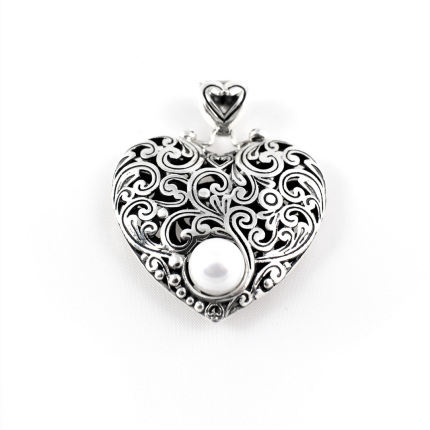 Βυζαντινό Μενταγιόν Καρδιά Ασήμι 925 - Yianni Jewelry
