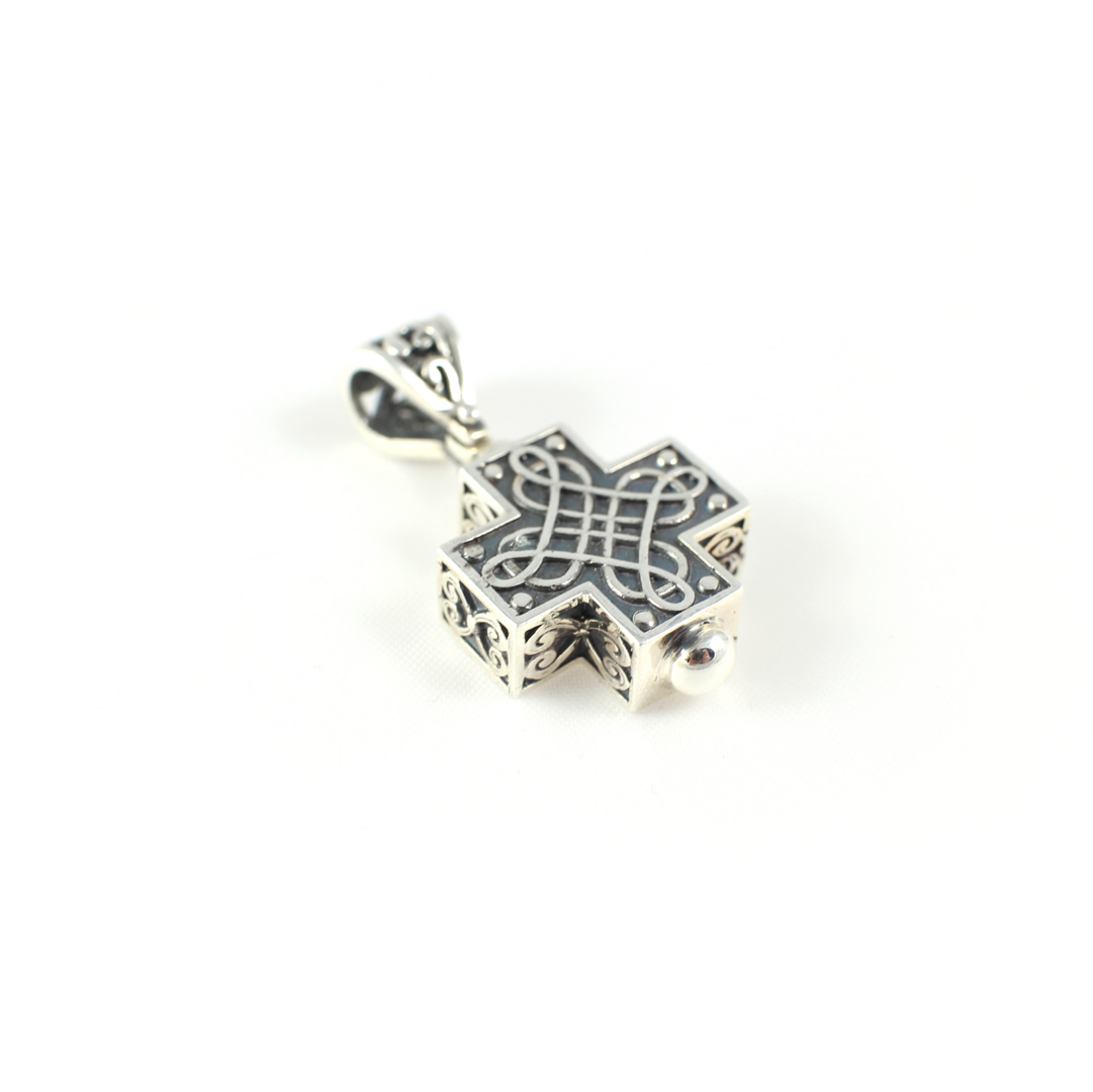 YI-P-1049b Sterling Silver Cross Pendant - Yianni Jewelry - Image 2