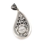 Byzantine Filigree Drop Silver Pendant - Yianni Jewelry - Image 2