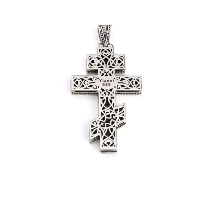 Russian Orthodox Cross Pendant - 925 Sterling Silver - Image 2