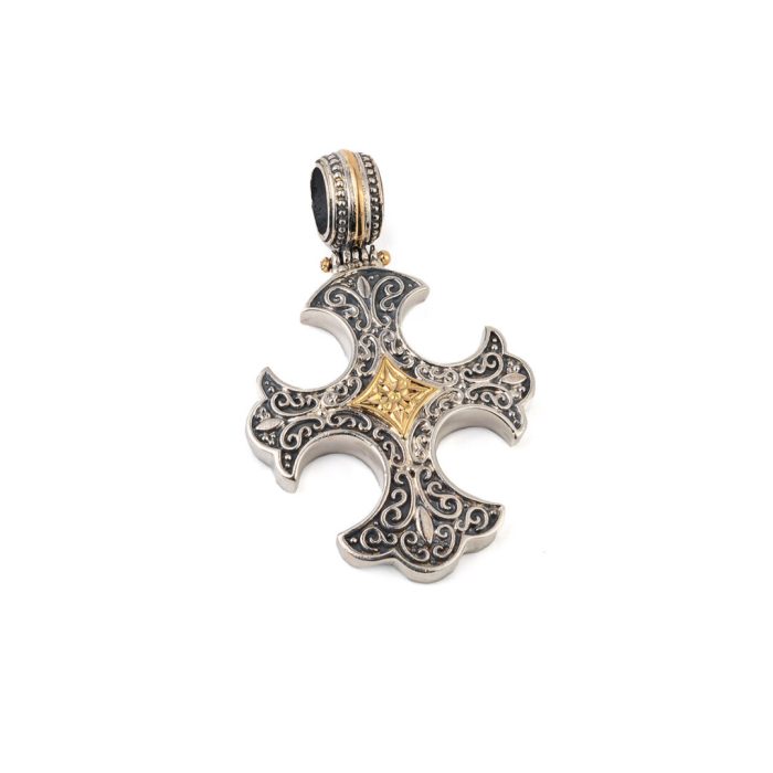 Patmos Cross in Sterling Silver with 18K Gold - Image 1