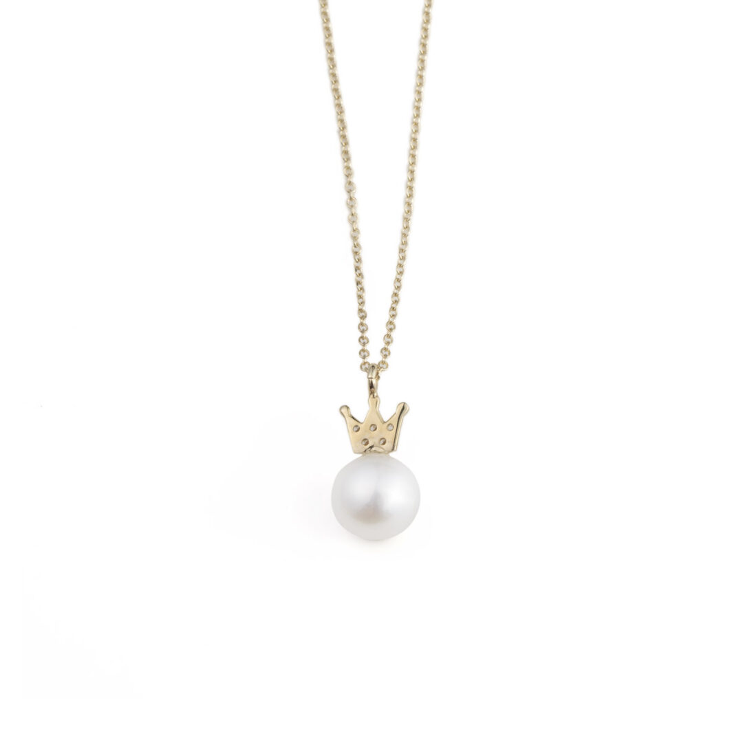 ΤΟ-ΝΕ-07253049-b Pearl Crown Necklace – 9K Gold - Image 2