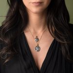 Athena Greek Goddess Coin Pendant - 14K Gold and Sterling Silver - Image 2