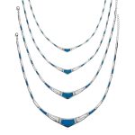 Blue Opal Greek Key Necklace - Sterling Silver - Image 5